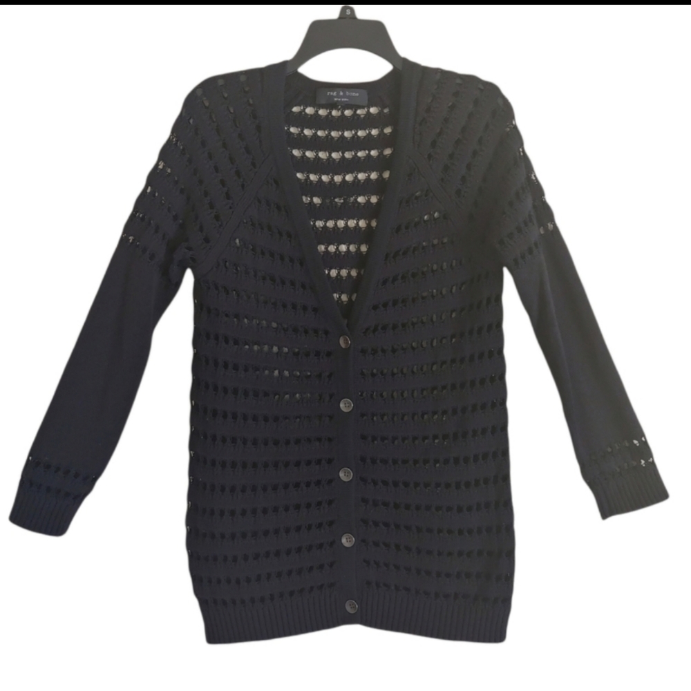 Rag and bone crochet knit cardigan long sleeves